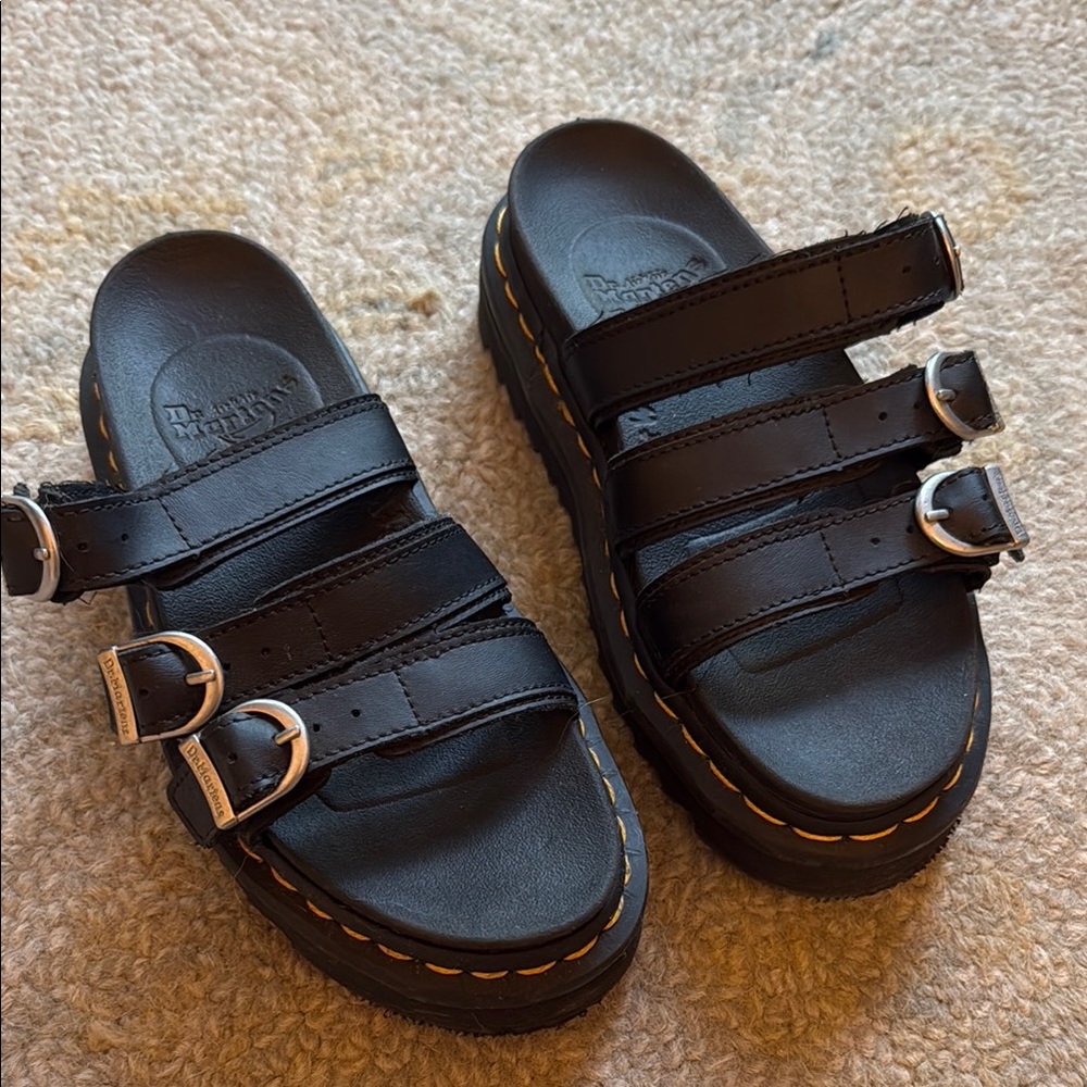 Dr. Martens Black Sandals with Buckles